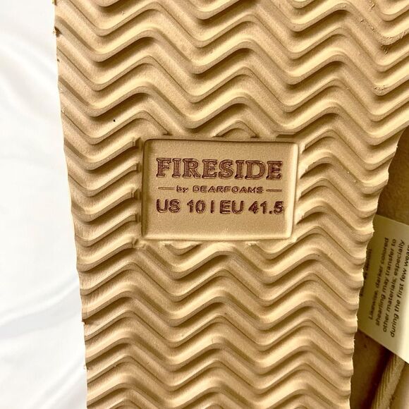 NWT Fireside by Dearfoams Greta Genuine Shearling Clog With Taping US 10 - Picture 8 of 8